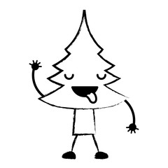 kawaii pine tree icon