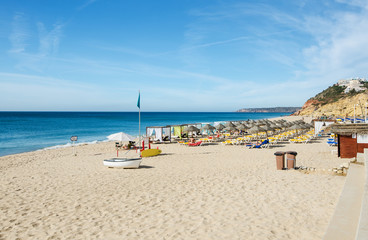 Beautiful beach of Salema - small authentic fishing village at the county of Vila do Bispo,...