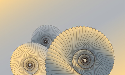 card background with snails in ivory and gray © L.Dep