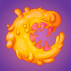 Melted slicky alphabet letter C realistic cartoon vector illustration