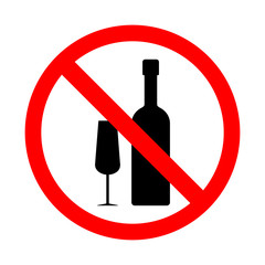 Prohibition on alcohol sign.