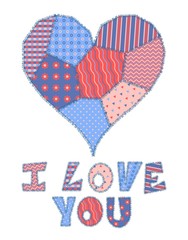 2806664 Patchwork heart and text