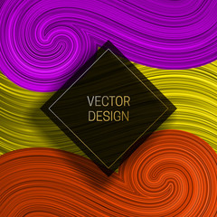 Square frame on colorful dynamic background. Trendy packaging design or cover template.