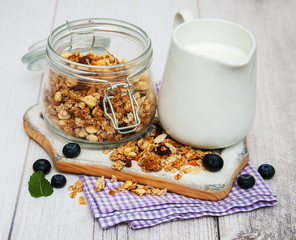 homemade granola in jar