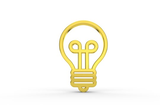 Gold lightbulb. bright idea concept. 3D Rendering