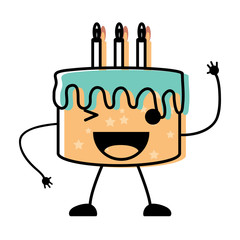 kawaii birthday cake icon