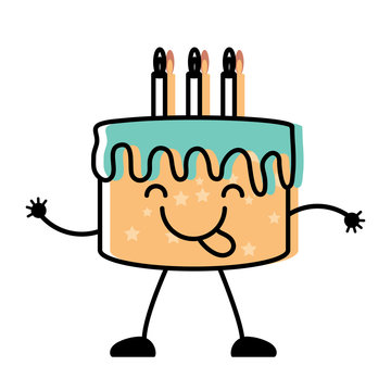 Kawaii Birthday Cake Icon