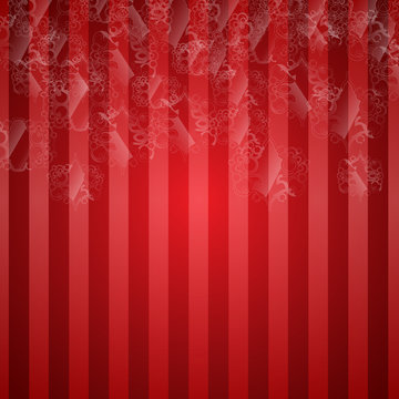 Christals hanging on a red background