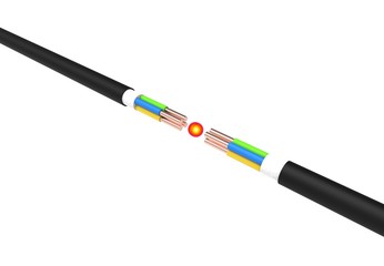 Short circuit in the wire. Danger of electricity