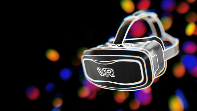3D VR Headset Virtual Reality Glasses. 3D illustration