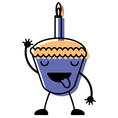 kawaii birthday cupcake icon 