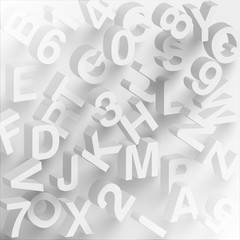Vector abstract 3d paper font