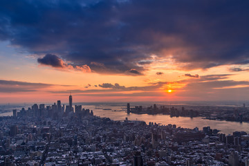 Manhattan, New York City at Dusk