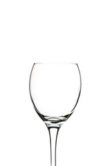 empty glass of wine close-up on a white background (isolate).
