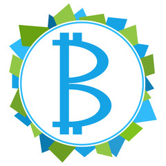 Bitcoin Green Blue Random Shapes Circle 