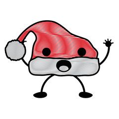 kawaii christmas hat icon