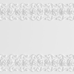 Decoration element, wall concept stucco, interior architecture pattern. 3d illustration, 3d rendering.