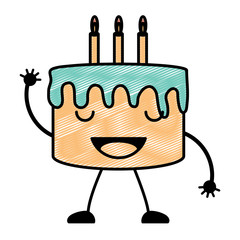 kawaii birthday cake icon