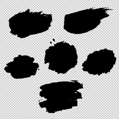 Black Blots Set Isolated