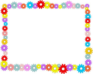 Rahmen aus bunten Blumen