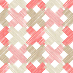 Seamless geometric pattern. Scribble texture. Bright colors and simple shapes. Trendy seamless pattern designs.
