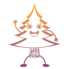 kawaii pine tree icon