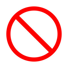 Blank prohibiting sign is a red crossed circle.