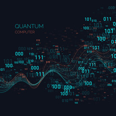 Calculation quantum computer. Analysis and data transfer.