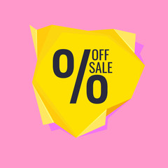 Original poster for discount. Abstract polygonal elment.