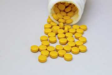 Pills and pill bottle ,  concept of medicine