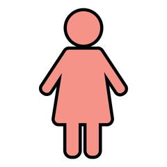 Obraz premium pictogram female woman standing character vector illustration