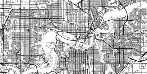 Urban vector city map of Edmonton, Canada
