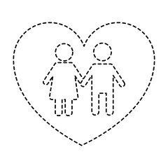 couple holds hand inside heart medical concept vector illustration sticker style image