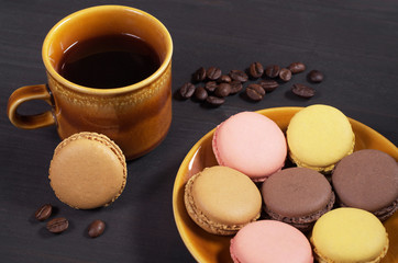 Macaroons and coffee
