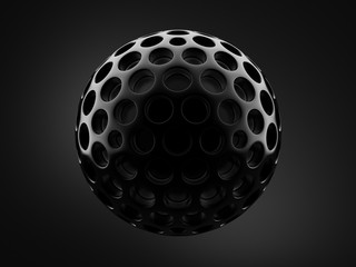Black background with form. 3d illustration, 3d rendering.