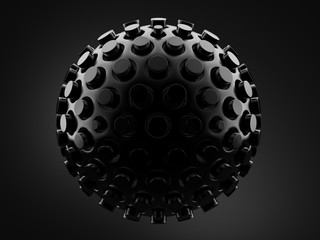 Black background with form. 3d illustration, 3d rendering.