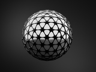 Black background with form. 3d illustration, 3d rendering.