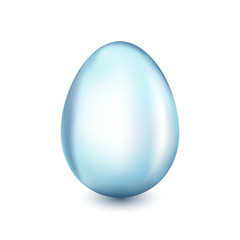 Glass Easter egg on a white background with a light shadow
