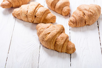French traditional breakfast croissant