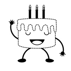 kawaii birthday cake icon
