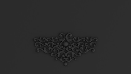 Luxury gypsum decoration element, wall concept stucco, interior architecture pattern. 3d illustration, 3d rendering.