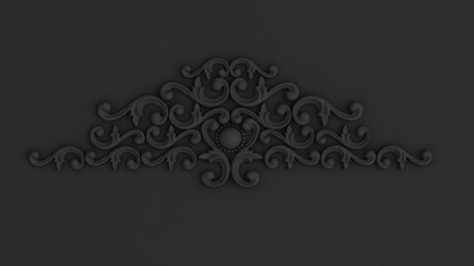 Luxury gypsum decoration element, wall concept stucco, interior architecture pattern. 3d illustration, 3d rendering.
