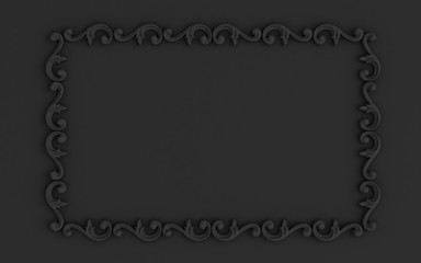 Luxury gypsum decoration element, wall concept stucco, interior architecture pattern. 3d illustration, 3d rendering.