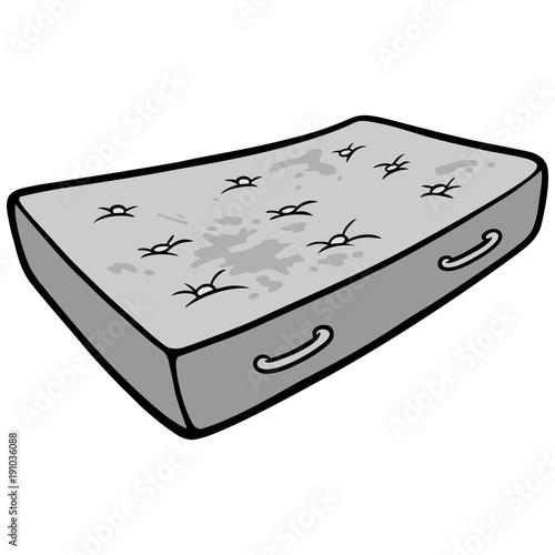 "Dirty Mattress Illustration A vector cartoon illustration of a Dirty
