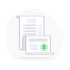 Bill, Expense, Invoice, Money Spending, Financial Report, Account history vector icon concept. Pay document Sign. Flat outline modern vector symbol for web design.