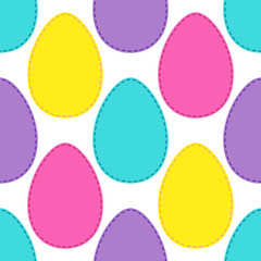 Cute Easter seamless pattern design with bright egg patchwork