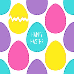 Cute Easter seamless pattern design with bright egg patchwork