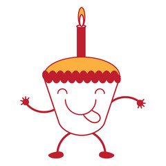 kawaii birthday cupcake icon 