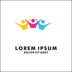 colorful people logo template