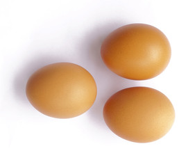  An egg and 3 eggs in white background